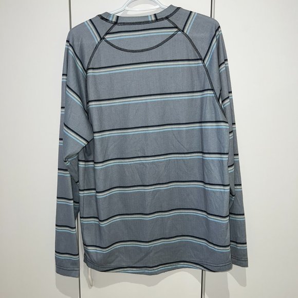 Dakine Underlayer Crewneck Long Sleeve Grey Stripe Large Men Ski Snow Snowboard - Picture 2 of 3